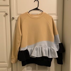 Ioana Ciolacu Fleece Sweater with Ruffle Details